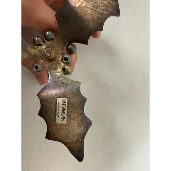 Restoration Hardware Christmas Holly‎ Leaves & Berries Candlesticks Silver Tone - Picture 3 of 5